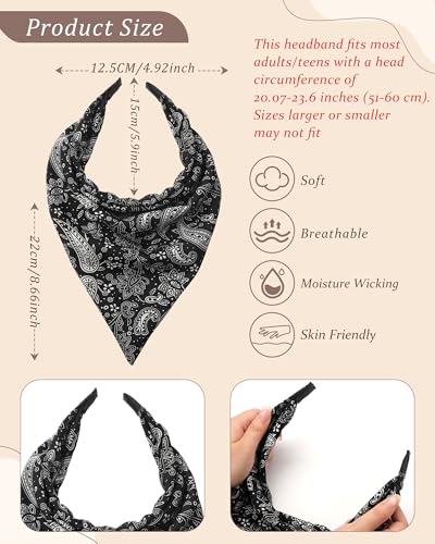 HAIMEIKANG Floral Bandana Headbands for Women Boho Hair Bandanas Scarf Triangle Kerchief Hair Bands Vintage Head Scarf(Cashew flowers 2) - color: Cashew flowers 2