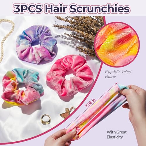 LEOBRO Makeup Headband, Spa Headbands, Skincare Headbands for Women, Headband for Washing Face, with Hair Band, Hair Scrunchies, Gifts for Teens, Girls, Women (Rainbow/Hot Pink/Violet) - color: Rainbow, Hot Pink, Violet