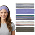 5Pcs Striped Headband, Striped Headbands for Women, Stretchy Headbands with Retro Knit Design, Fabric Headband in Stretchable Style for Everyday Wear, Yoga, Workout & Fashion Outfits Gifts