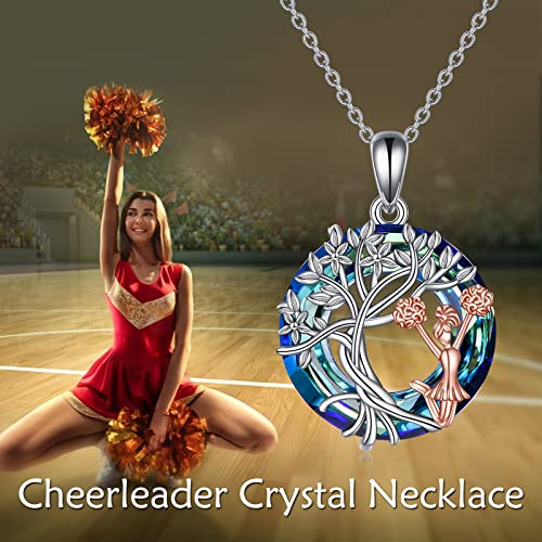 YFN Tree of Life Necklace Sterling Silver Crystal Jewelry Graduation Birthday Gifts for Women - color: Cheerleader