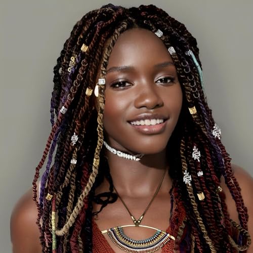 80 PCS Gold Dreadlock Beads Hair Jewelry Braids Accessories for Goddess Locs Crochet Passion Twist Hair Rings Soft Metal Adjustable Braiding Cuffs (80Pcs, Gold) - color: Gold, size: 1 Count (Pack of 80)