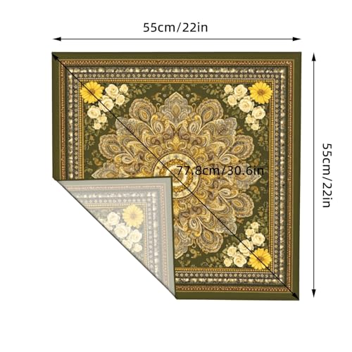 Head Scarf Hair Neck Scarves for Women Fashion Silk Satin Purse Bag Scarfs Handbags Bandana Neckerchief - color: Brown Green Yellow Paisley