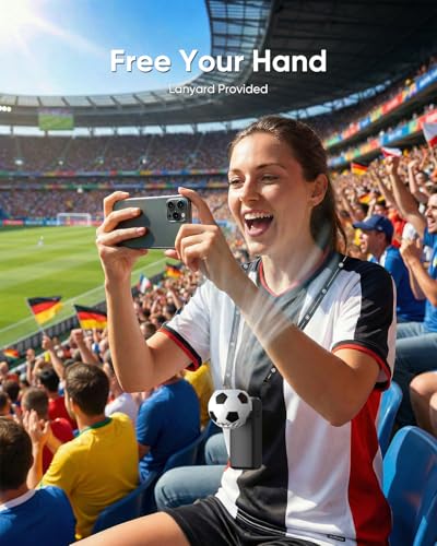 Hiluckey Portable Handheld Turbo Fan with Ice Cooling, 5 Gear Wind, 3 In 1 Soccer-Shaped Mini Personal Fan, 6000mAh Football Rechargeable Pocket Fan for Travel/Outdoor/Office, 180° Adjustable, 20H Max - color: Black