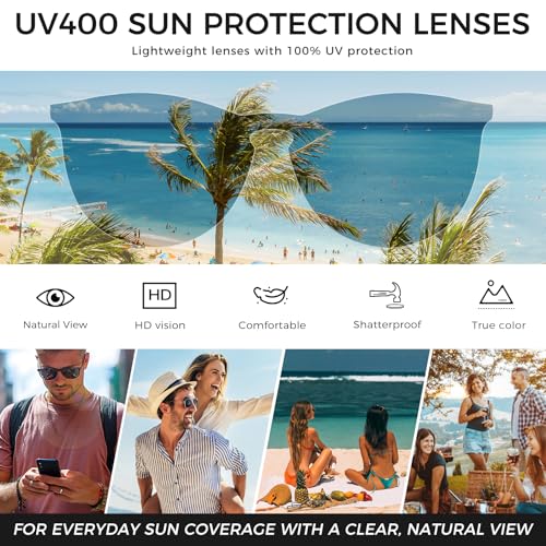 SUNGAIT Premium Vintage Round Sunglasses for Women Men Classic Retro Trendy Style - color: 08 Amber Frame/Brown Gradient Lens