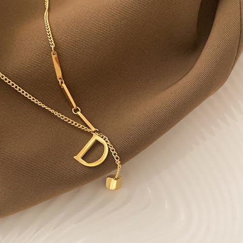 Gold Necklaces for Women Gifts - 14K Gold Plated Necklace for Women Necklaces for Her Tiny Fashion Jewelry for Teens，for Women Friends Jewelry Gifts，Necklace Gold Jewelry Birthday Gifts - style: Letter D necklace