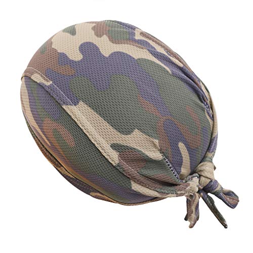 PURFUN Men Women Breathable Cycling Bandana Headscarf Adjustable Sweat Wicking Quick Dry Mesh Head Scarf Wrap Liner Skull Cap - color: Camou#1