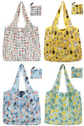 Reusable Foldable Shopping Bags, 4 Pack - Lightweight And Compact, Grocery Totes With Summer Patterns, Machine Washable And Durable, Ideal For Groceries, Travel, And Daily Use - color: Summer 4 Pack