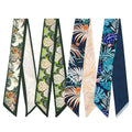 QIUTIMIY 4 Pack Purse Scarf Handbags Skinny Twill Hair Scarves Narrow Neck Scarf Band Women Fashion Accessories Bag Charms - color: Style 2-9
