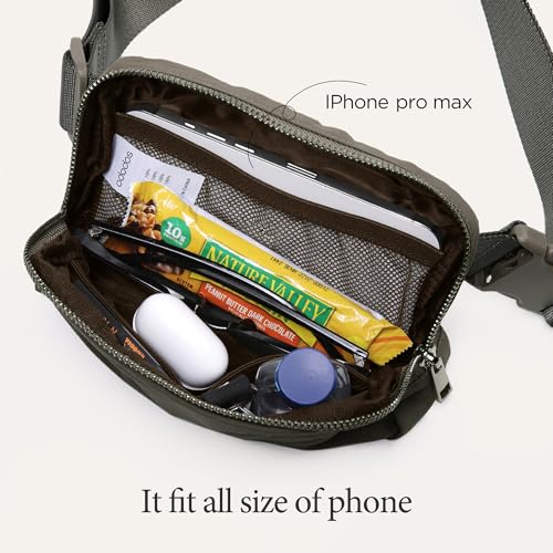 ODODOS Unisex Mini Belt Bag with Adjustable Strap Small Fanny Pack for Workout Running Traveling Hiking, Dark Umber - color: Dark Umber