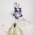 Deep Purple Camellia Flower with Pearl Tassels Hairpin Chinese Hanfu Handmade Hair Clip Hair Accessories for Women Girls Long Hair (Deep Blue Purple Camellia) - color: Deep Blue Camellia