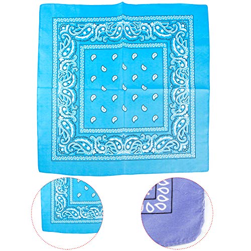 Jeatonge 20 Pcs Bandanas Paisley Headbands Bandana for Women Men Head Scarf Handkerchief 22x22 inch - color: ['Yellow', 'Sky Blue', 'Green', 'Red', 'Deep 'Orange', 'Plum Red', 'White', Purple', 'Khaki', 'Coffee', 'Gray', 'Black', 'Light 'Wine 'Royal 'Pink