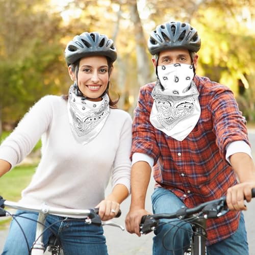 NACHLYNN 10/20pcs Paisley Bandanas Assorted Bandanas Cowboy Polyester Headbands Square Scarf Headwear - color: White