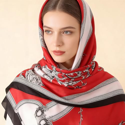 Silk Scarf Mulberry Silk Fashion Scarves Long Lightweight Shawl Wrap … - color: W02