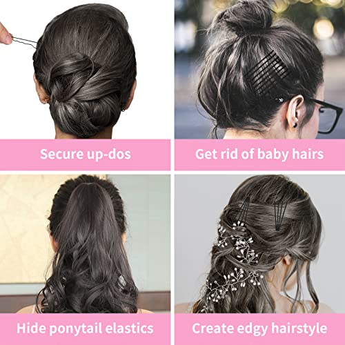 Vaincre Black Bobby Pin for Buns, 150 Count Hair Pins Bulk with Storage Case, Pain-Free Hair Clips for Women and Girls (Black, 2 inch) - color: Black