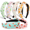 DiyJibb Headbands for Women Girls - 6PCS Stylish Top Knotted Headbands - Knotted Headband for Women - Head Bands Wide Hairband Hair Accessories - color: fruits-01