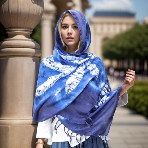 Yeieeo Boho Scarf for Women Lightweight Floral Printed Scarf Fall Winter Fashion Fringed Shawl - color: Floral 30