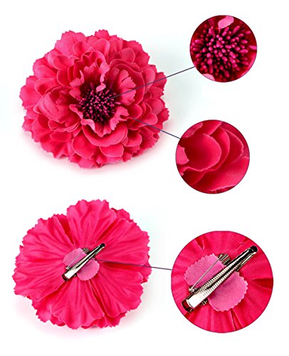 Hair Flower Clips Brooch Boutique Hair Accessories Bohemia Hairpins for Women Girls (Rose) - color: Rose