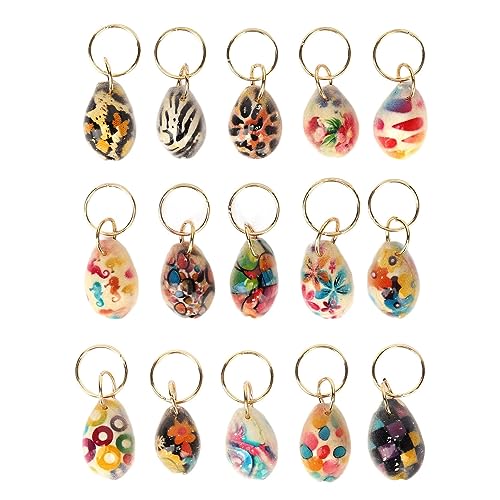 Dioche 15pcs Hair Jewelry for Women Braids, Shell Hair Braid Rings, Hair Braiding Pendant Clips Exquisite Shell Dreadlocks Ring Hair Accessories Decoration for Women Girls, Wholesale Business