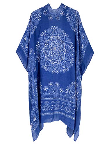 Breezy Lane Kimonos for Women Swimsuit Coverups Beach Cover Up Swimwear Cardigan Summer - color: A1 Blue Print