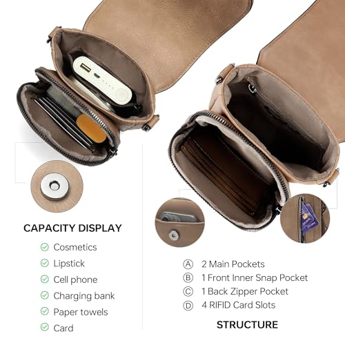 GEMIU Small Crossbody Bags for Women Cell Phone Purse Crossbody Wallet Purses with Card Slots - color: Apricot