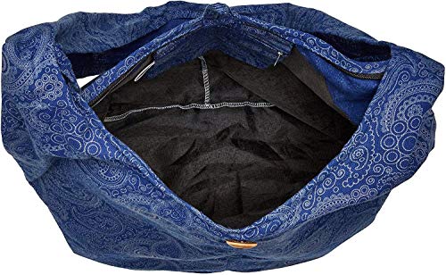 BTP! Thai Cotton Hippie Hobo Sling Crossbody Bag eco Friendly Shopping bag Paisley Print Large - color: Teal Pl9