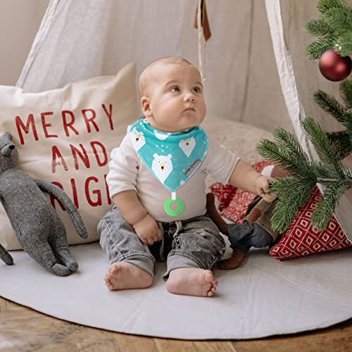 Baby Bandana Drool Bibs 6-Pack and Teething Toys 6-Pack Made with 100% Organic Cotton, Absorbent and Soft Unisex - color: Bandana Bibs - Unisex (6-pack)