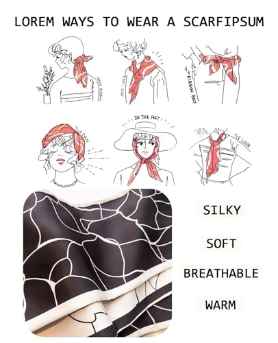 Head Scarf Purse Handle Neck Satin Hair Scarfs For Bag Lightweight Silky Long Thin Women's Fashion Scarves 59 * 5.9” - color: H10-black Marble Pattern(59*5.9inch)