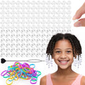 160Pcs 10mm Small Silicone Beads for Hair Braids, Soft Jellyish Pony Hair Beads with 5mm Hole + 50 Rubber Bands and 1 Beader for Braiding, DIY Bracelets Necklaces Crafts (White Clear) - color: White Mix-160Pcs