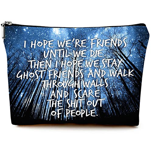Cute Makeup Bag for Purse Canvas Waterproof Funny Cosmetic Bags for Women Zipper Travel Toiletry Pouch-Friend Gifts Makeup Bags - color: Friend Gifts Makeup Bags