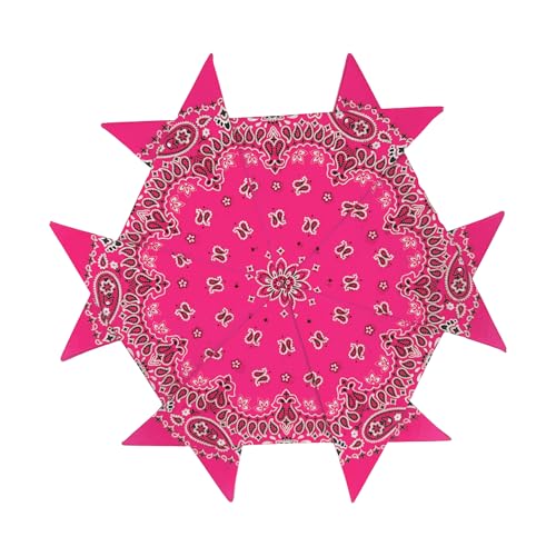 6 Pack 12 Pack Bandanas 2 Sides Printed 22inch Unisex Cowboy Kerchiefs - color: Hot Pink-6 Pack