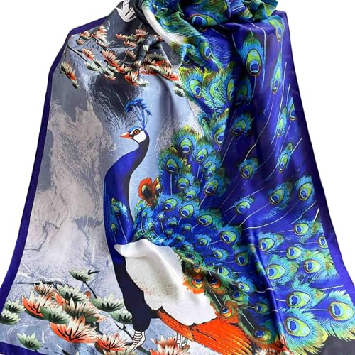Acotavie Scarfs for Women Dressy Fashion Scarves Long Floral Pattern Scarf Lightweight Sunscreen Shawls - color: C012