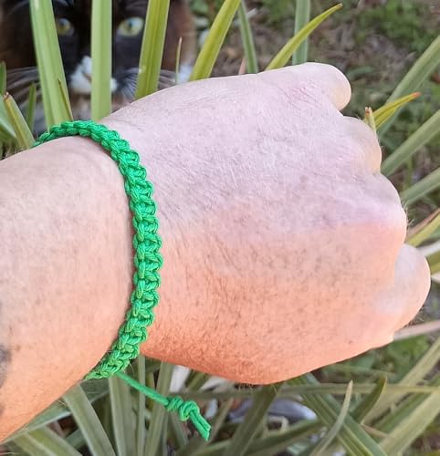 Hemp Bracelet Adjustable - color: Bright Green