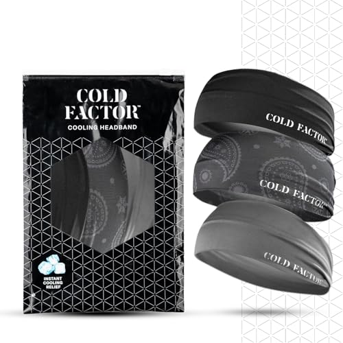 COLD FACTOR Cooling Headband for Women and Men – UPF 50+ Advanced Evaporative Comfort, Instant Cooling Sweatband for Outdoor Sports, Fitness, Yoga, Hiking, Running, and Workout - color: Paisley