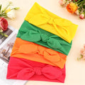 KICOSY 4PCS Neon Bow Headbands for Women - 80s Style Colorful Knotted Hair Bands, Retro Workout & Casual Hair Accessories