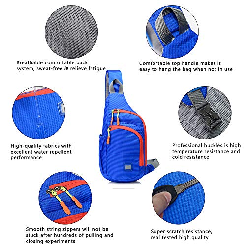 Peicees Small Sling Backpack Waterproof Unisex Shoulder Bag Chest Crossbody Daypack - color: Black, size: Small