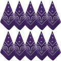 NACHLYNN 10/20pcs Paisley Bandanas Assorted Bandanas Cowboy Polyester Headbands Square Scarf Headwear - color: Purple