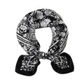 STARWHISPER 100% Pure Mulberry Silk Square Scarf-27''x27 Lightweight Hair Scarves Headscarf Night Sleeping with Gift Packed - color: Black Paisley