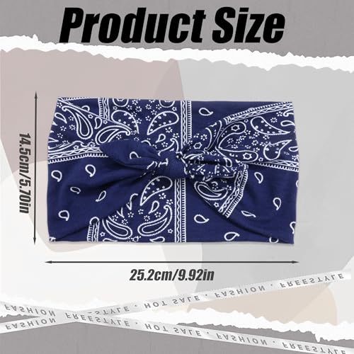6 Pack Bow Headbands for Women Boho Wide Head Bands for Women's Hair Elastic Non-Slip Hair Bands Soft Headwraps Workout Yoga Turban Hair Accessories - color: Bow Headband