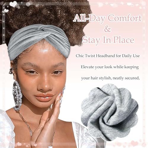 4 Pack Boho Bandana Headbands for Women Cute Wide Headband Leopard Knotted Turban Head Bands Hair Wraps Solid Color Head Scarf Bandana Hairband Scarf Headband For Women’s Hair Accessories - color: Style 138