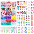 115 Pcs Hair Clips for Girls,900 Pcs Colorful Hair Rubber Bands,Toddler No-Slip Hair Accessories Kit with Animals,Fruits,Butterfly,Snap Clips, Bobby Pins for Baby Fine Hair