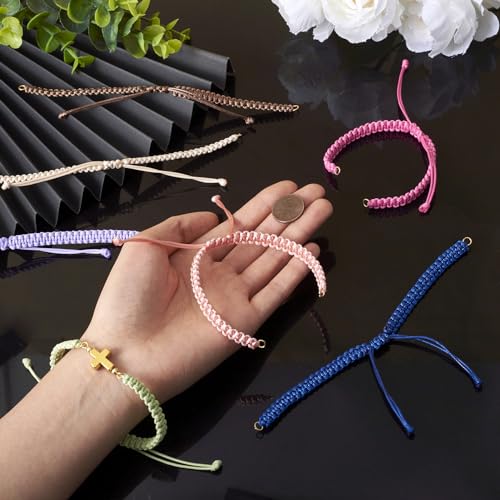 Adjustable Slider Bracelets Colorful Half Finished Bracelets Adjustable Beaded Bracelets DIY Friendship Bracelets for Women Jewelry Making Gifts Supplies - color: Mixed Colors