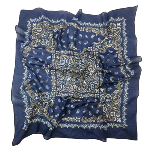 Large Cotton Bandana Lightweight Head Hair Scarf Headbands Wraps Cover Handkerchiefs for Women Men 25 x 25 inch - color: Rt08