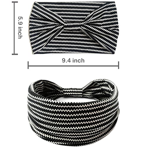 IVARYSS Wide Headbands for Women, Boho Knotted Head Wraps Turbans, Large African Style Head Bands Hair Accessories, 6 Pack - color: Boho Color