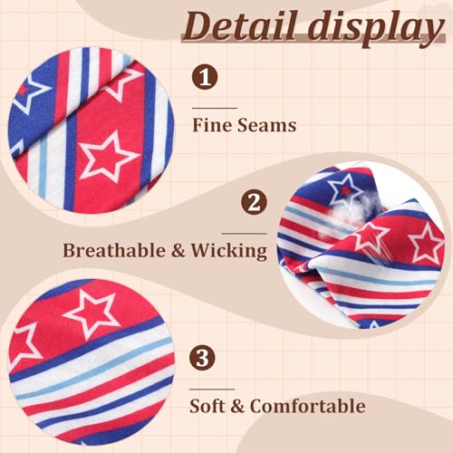 AWAYTR 6Pcs Wide Headbands for Women Non Slip Soft Elastic Hair Bands for Women's Hair for Workout Sports - color: Flag Print