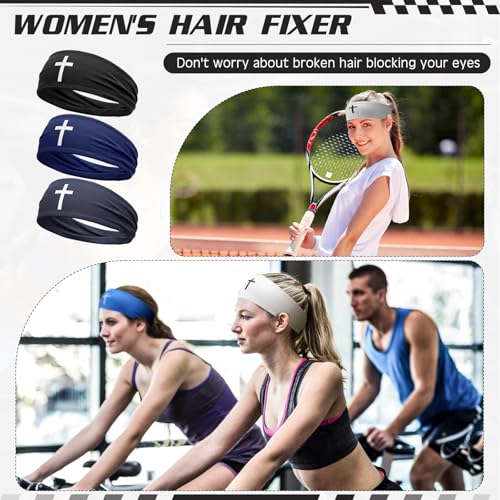 18 Pcs Sports Sweatbands for Men Women Camo Headbands Workout Non Slip Headbands Breathable Head Band Fitness Stretchy Unisex Hairband for Yoga Running Cycling Ball - color: Jesus Color