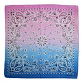 NYFASHION101 Unisex Double Sided Print Paisley Cotton Bandana Head Wrap Scarf - color: Pink Blue Fade