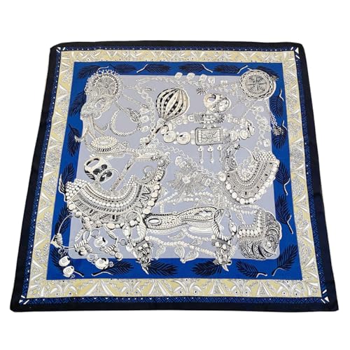 K-Elewon Large Square Scarf 43" Silk Scarf Fashion Scarves Silk Feeling Hair Wrapping Scarfs Night Sleeping Headscarf - color: Vb26