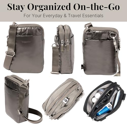 Baggallini Women's Modern Take Two Rfid Crossbody - color: Gunmetal Puff