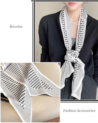 Purse Scarf For Handbags Head Scarves For Women's Hair Bags Scarfs Long Skinny Scarves Fashion Silky - color: A18-monochrome