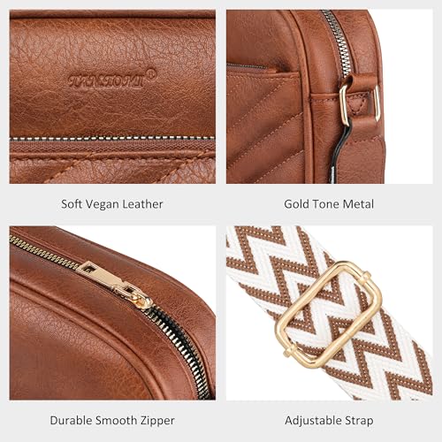 TANTOMI Small Crossbody Bags for Women Trendy, Cell Phone Purses Wallet with 4 Card Slots, Small Purses with Adjustable Strap - color: Brown